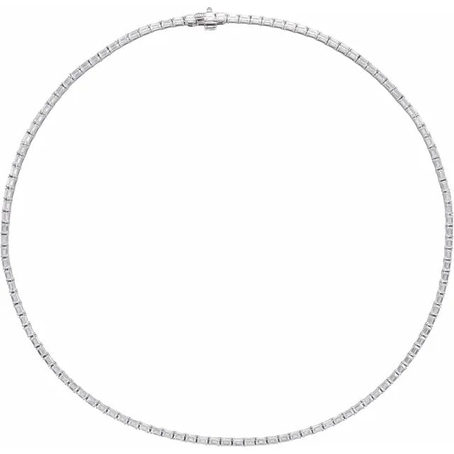 14K White 11 3/4 CTW Lab-Grown Diamond Line 16" Necklace