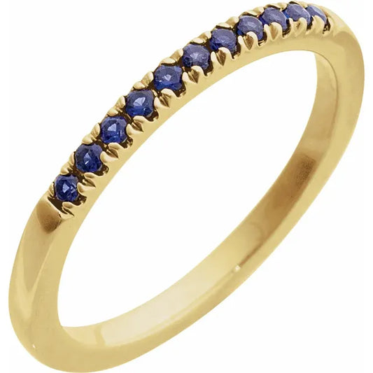 Lab-Grown Blue Sapphire Ring in 14k Yellow Gold