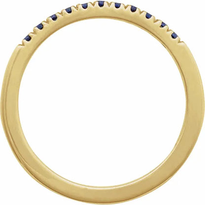 Lab-Grown Blue Sapphire Ring in 14k Yellow Gold