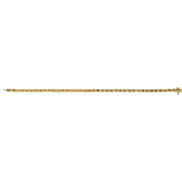 14K Yellow Natural Citrine Line 7" Bracelet