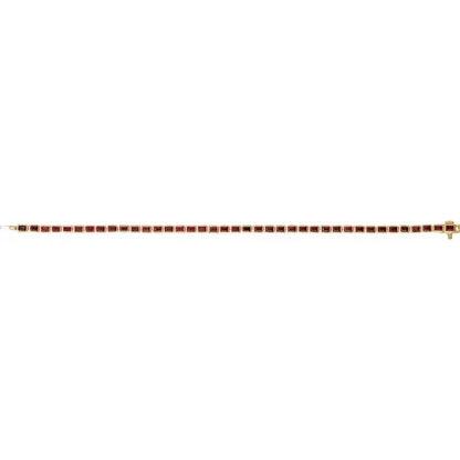 14K Yellow Natural Mozambique Garnet Line 7" Bracelet