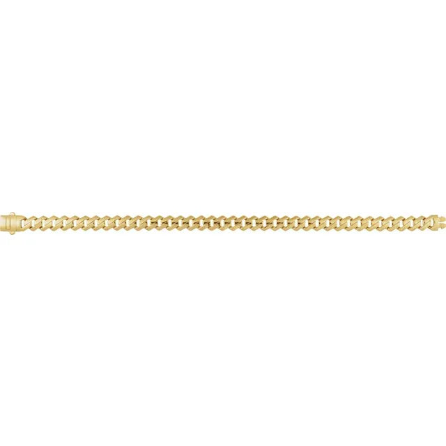 14K Yellow 7.4 mm Monaco Edge Curb 8 1/4" Chain