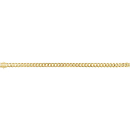 14K Yellow 7.4 mm Monaco Edge Curb 8 1/4" Chain