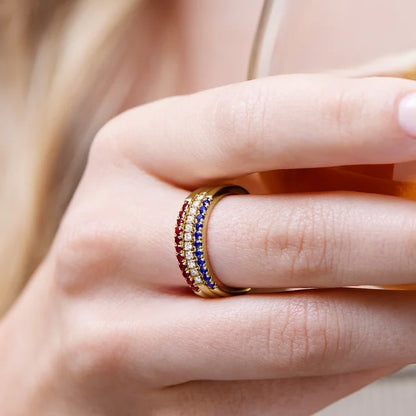 Lab-Grown Blue Sapphire Ring in 14k Yellow Gold