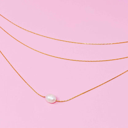 Layered Freshwater Pearl Pendant Necklace