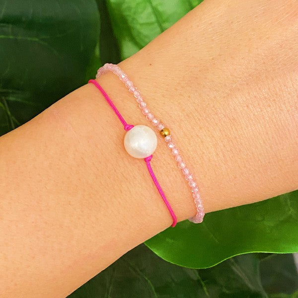 Spring Genuine Pearl Color Dream Bracelet Set Of 2