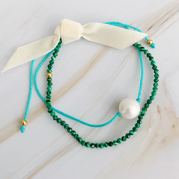 Spring Genuine Pearl Color Dream Bracelet Set Of 2
