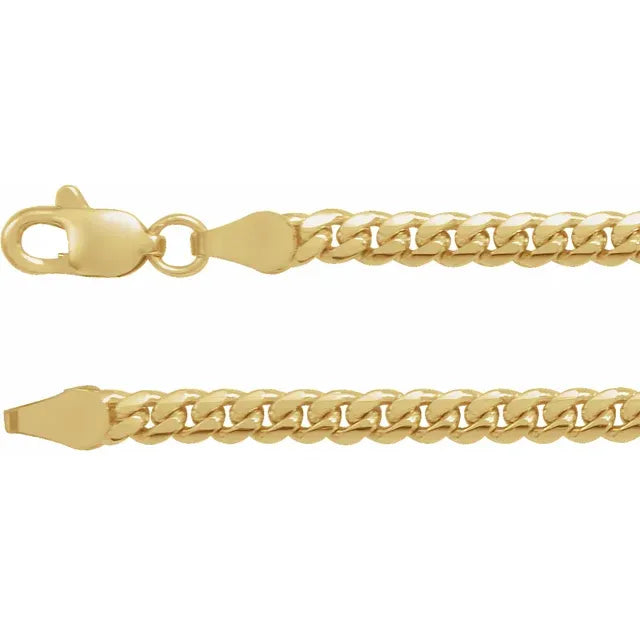 14K Yellow 3.3 mm Cuban Link Curb 20" Chain